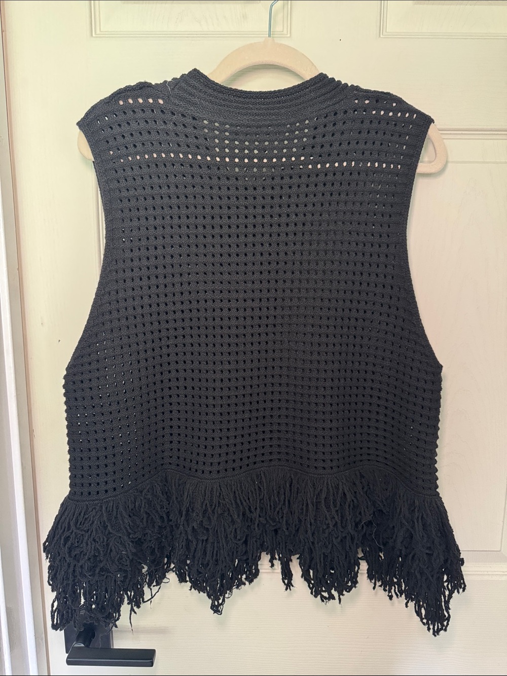 Zara Black Crochet Fringe Tank Top - Picture 5 of 5